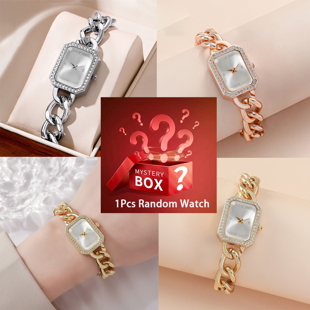 Luxury Watches - Mystery box contains 1randomcolor watch quartz