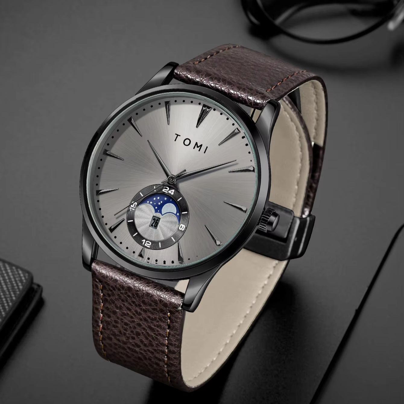 TOMI 2Pcs Men's Watch Gift Set - Luxury Watches ulasan dan harga