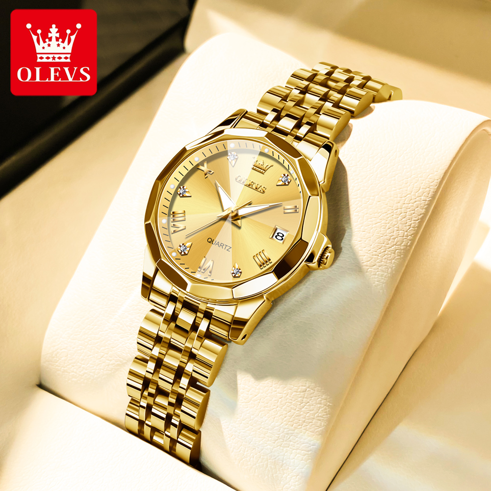 OLEVS Fashion Golden Watch for - Luxury Watch Gold ulasan dan harga
