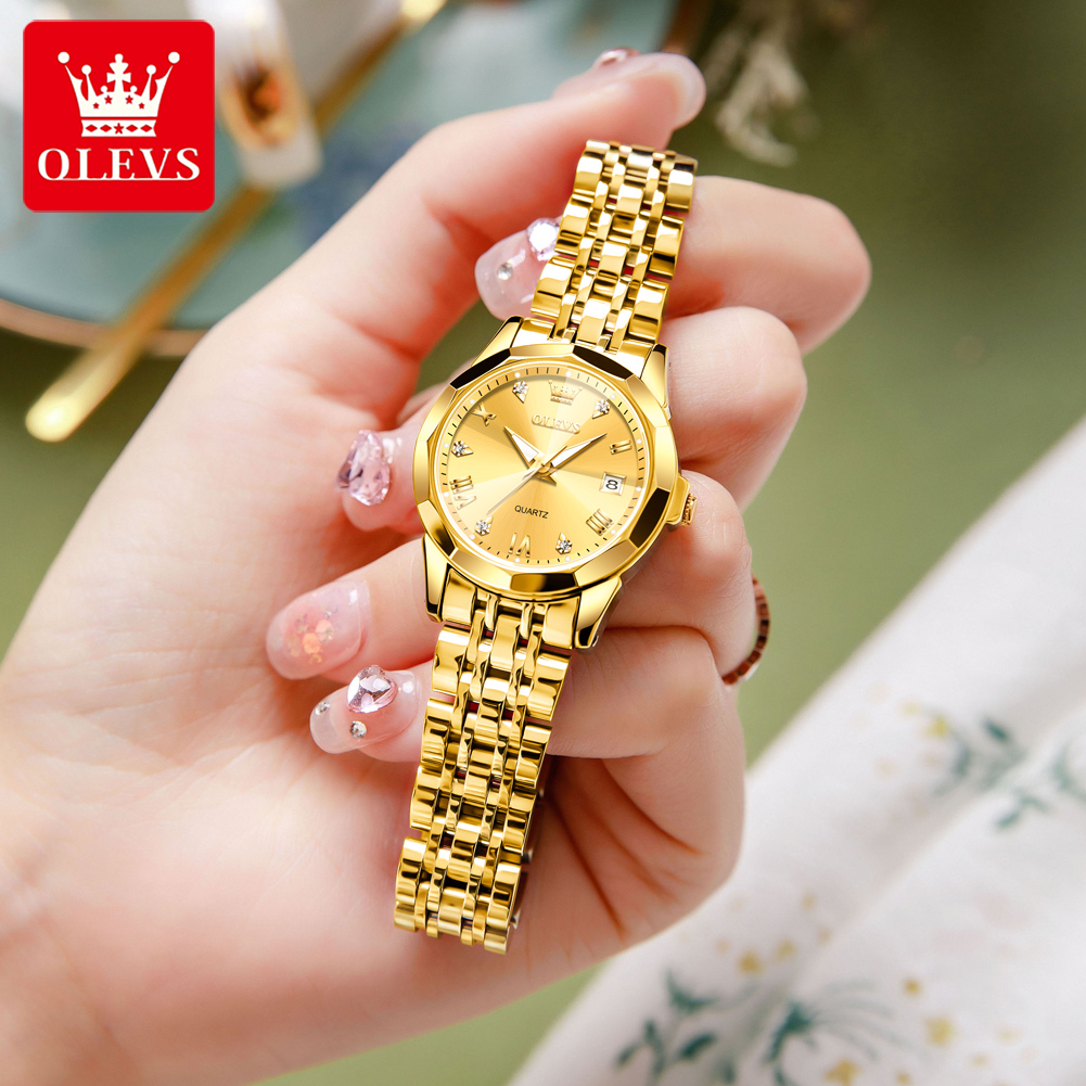 OLEVS Fashion Golden Watch for - Luxury Watch Gold ulasan dan harga