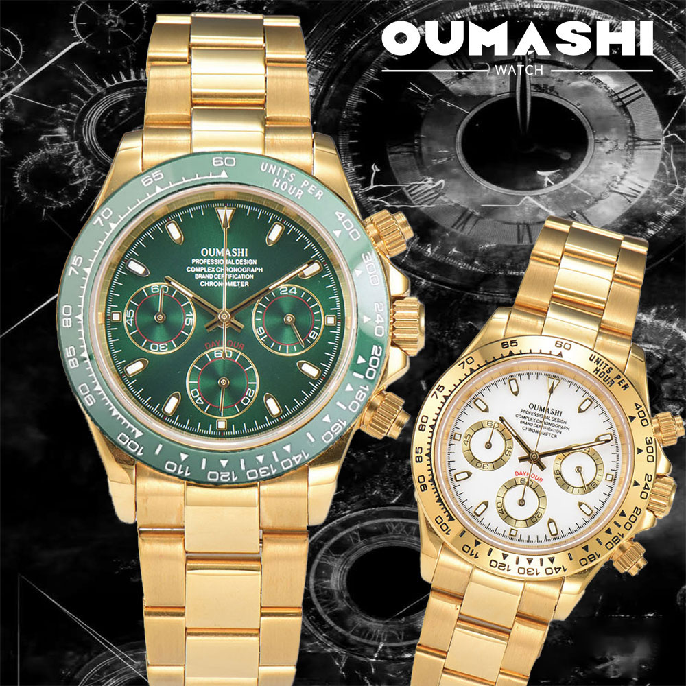 39mm Gold Men's Watch VK63 Mov - Luxury Watch Gold ulasan dan harga