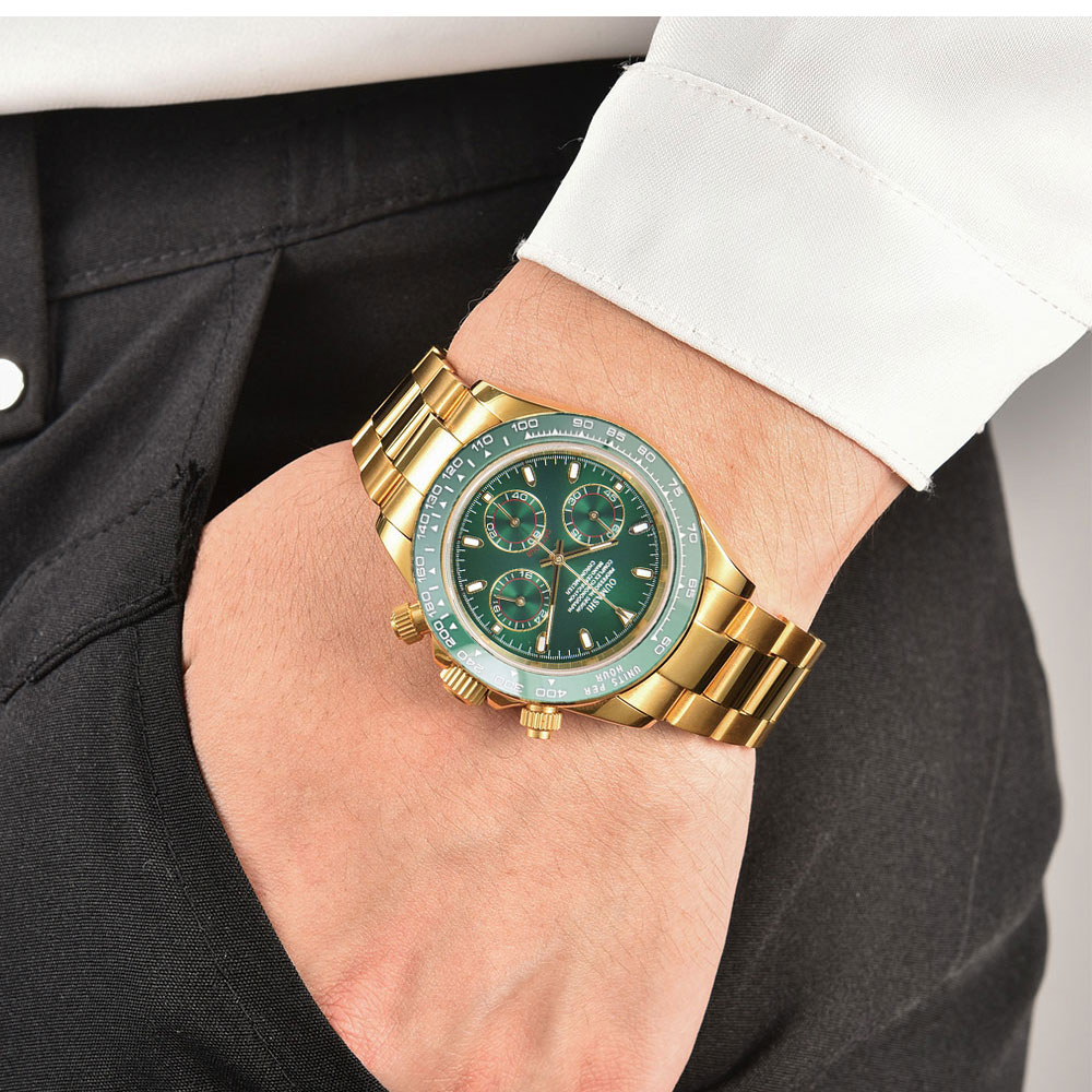 39mm Gold Men's Watch VK63 Mov - Luxury Watch Gold ulasan dan harga