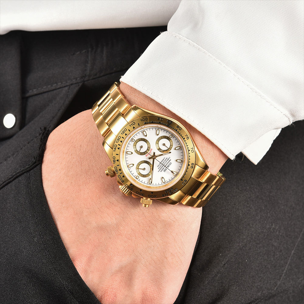 39mm Gold Men's Watch VK63 Mov - Luxury Watch Gold ulasan dan harga